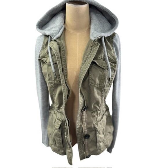 "Abercrombie & Fitch"Women's Rugged Jacket SZ M Hooded Preppy Bella Swan Tomboy - Picture 2 of 11